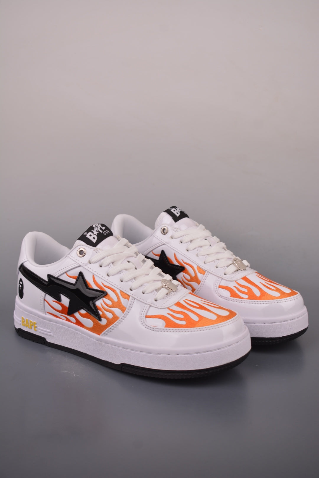 A BATHING APE BAPE STA #6 "White/Orange/Black Flame"